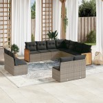 vidaXL Set canapele de grădină cu perne, 11 piese, gri, poliratan vidaXL Set canapele de grădină cu perne, 11 piese, gri, poliratan