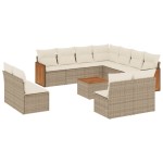 vidaXL Set canapele de grădină cu perne, 12 piese, bej, poliratan vidaXL Set canapele de grădină cu perne, 12 piese, bej, poliratan
