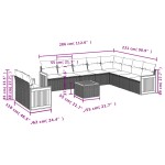 vidaXL Set canapele de grădină cu perne, 11 piese, negru, poliratan
