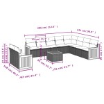 vidaXL Set canapele de grădină cu perne, 11 piese, negru, poliratan
