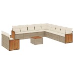 vidaXL Set canapele de grădină cu perne, 12 piese, bej, poliratan vidaXL Set canapele de grădină cu perne, 12 piese, bej, poliratan