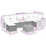 vidaXL Set mobilier de grădină cu perne, 8 piese, negru, poliratan vidaXL Set mobilier de grădină cu perne, 8 piese, negru, poliratan