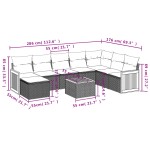 vidaXL Set mobilier de grădină cu perne, 9 piese, negru, poliratan