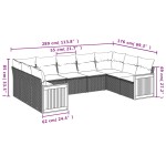 vidaXL Set mobilier de grădină cu perne, 9 piese, negru, poliratan