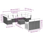 vidaXL Set canapele de grădină cu perne, 10 piese, negru, poliratan