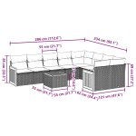 vidaXL Set canapele de grădină cu perne, 10 piese, negru, poliratan vidaXL Set canapele de grădină cu perne, 10 piese, negru, poliratan