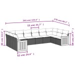 vidaXL Set canapele de grădină cu perne, 10 piese, bej, poliratan