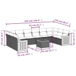 vidaXL Set canapele de grădină cu perne, 11 piese, negru, poliratan vidaXL Set canapele de grădină cu perne, 11 piese, negru, poliratan