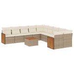 vidaXL Set canapele de grădină cu perne, 11 piese, bej, poliratan vidaXL Set canapele de grădină cu perne, 11 piese, bej, poliratan