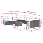vidaXL Set canapele de grădină cu perne, 11 piese, gri, poliratan