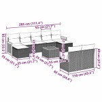 vidaXL Set canapele de grădină cu perne, 10 piese, negru, poliratan