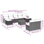 vidaXL Set canapele de grădină cu perne, 10 piese, bej, poliratan