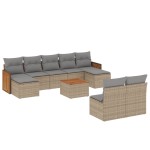vidaXL Set canapele de grădină cu perne, 10 piese, bej, poliratan