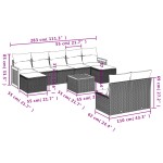 vidaXL Set canapele de grădină cu perne, 10 piese, bej, poliratan