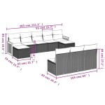 vidaXL Set canapele de grădină cu perne, 10 piese, bej, poliratan