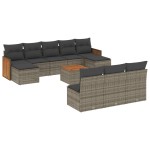 vidaXL Set canapele de grădină cu perne, 11 piese, gri, poliratan vidaXL Set canapele de grădină cu perne, 11 piese, gri, poliratan