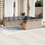 vidaXL Set canapele de grădină cu perne, 11 piese, bej, poliratan vidaXL Set canapele de grădină cu perne, 11 piese, bej, poliratan