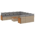 vidaXL Set canapele de grădină cu perne, 12 piese, bej, poliratan vidaXL Set canapele de grădină cu perne, 12 piese, bej, poliratan