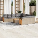 vidaXL Set canapele de grădină cu perne, 12 piese, bej, poliratan vidaXL Set canapele de grădină cu perne, 12 piese, bej, poliratan