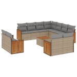 vidaXL Set canapele de grădină cu perne, 12 piese, bej, poliratan vidaXL Set canapele de grădină cu perne, 12 piese, bej, poliratan