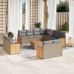 vidaXL Set canapele de grădină cu perne, 12 piese, bej, poliratan vidaXL Set canapele de grădină cu perne, 12 piese, bej, poliratan
