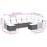 vidaXL Set mobilier de grădină cu perne, 9 piese, negru, poliratan vidaXL Set mobilier de grădină cu perne, 9 piese, negru, poliratan