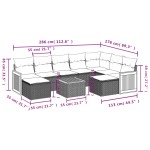 vidaXL Set canapele de grădină cu perne, 10 piese, negru, poliratan vidaXL Set canapele de grădină cu perne, 10 piese, negru, poliratan