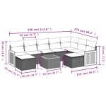 vidaXL Set canapele de grădină cu perne, 10 piese, negru, poliratan
