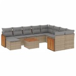 vidaXL Set canapele de grădină cu perne, 11 piese, bej, poliratan vidaXL Set canapele de grădină cu perne, 11 piese, bej, poliratan