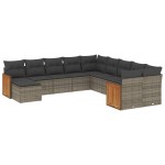 vidaXL Set canapele de grădină cu perne, 11 piese, gri, poliratan vidaXL Set canapele de grădină cu perne, 11 piese, gri, poliratan