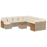 vidaXL Set canapele de grădină cu perne, 12 piese, bej, poliratan vidaXL Set canapele de grădină cu perne, 12 piese, bej, poliratan