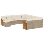 vidaXL Set canapele de grădină cu perne, 12 piese, bej, poliratan vidaXL Set canapele de grădină cu perne, 12 piese, bej, poliratan