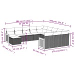 vidaXL Set canapea de grădină cu perne, 12 piese, gri, poliratan vidaXL Set canapea de grădină cu perne, 12 piese, gri, poliratan