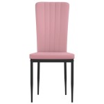 vidaXL Scaune de sufragerie, 2 buc., roz, catifea vidaXL Scaune de sufragerie, 2 buc., roz, catifea