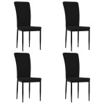 vidaXL Scaune de bucătărie, 4 buc., negru, catifea vidaXL Scaune de bucătărie, 4 buc., negru, catifea