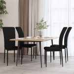 vidaXL Scaune de bucătărie, 4 buc., negru, catifea vidaXL Scaune de bucătărie, 4 buc., negru, catifea