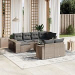 vidaXL Set canapele de grădină cu perne, 11 piese, gri, poliratan vidaXL Set canapele de grădină cu perne, 11 piese, gri, poliratan