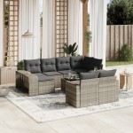 vidaXL Set canapele de grădină cu perne, 11 piese, gri, poliratan vidaXL Set canapele de grădină cu perne, 11 piese, gri, poliratan