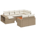 vidaXL Set canapele de grădină cu perne, 11 piese, bej, poliratan