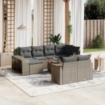 vidaXL Set canapele de grădină cu perne, 11 piese, gri, poliratan vidaXL Set canapele de grădină cu perne, 11 piese, gri, poliratan