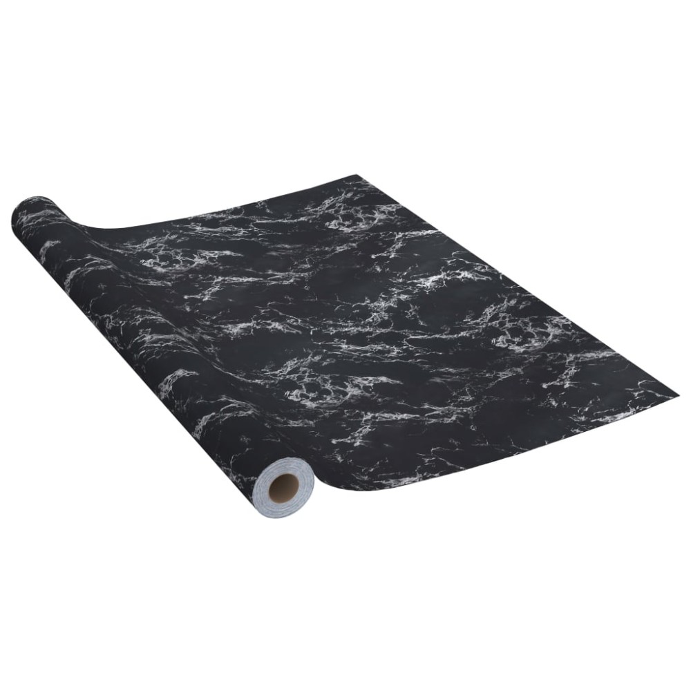 vidaXL Folie de mobilier autoadezivă, negru piatră, 500x90 cm, PVC