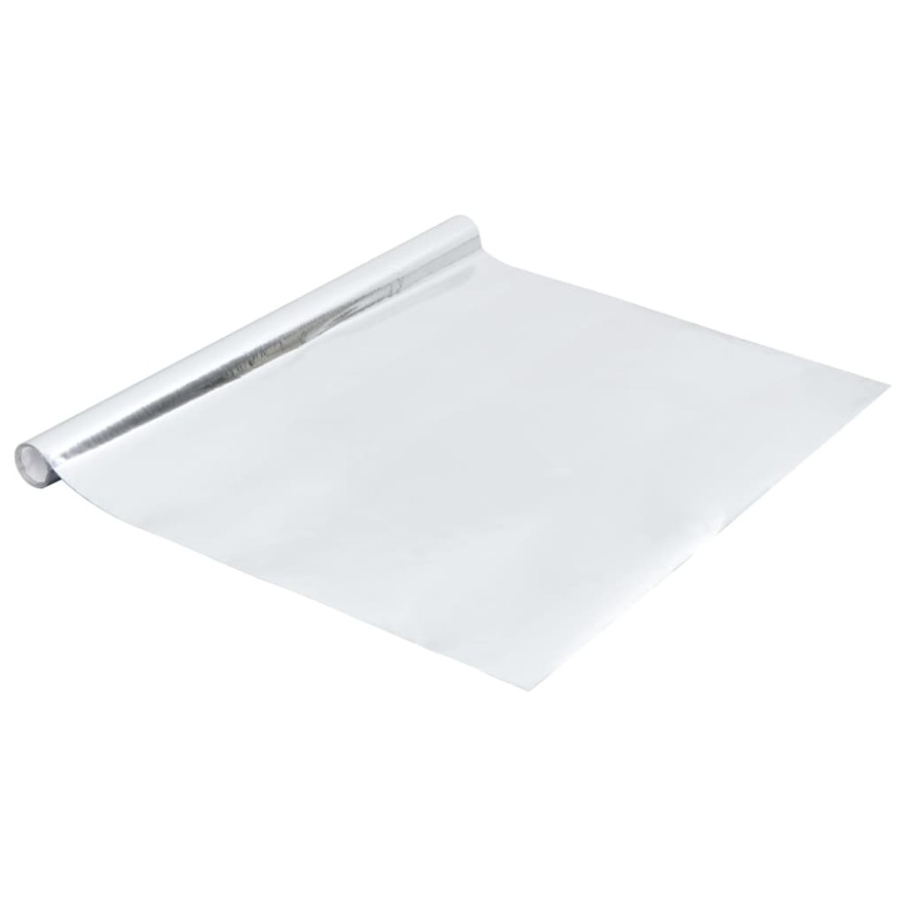 vidaXL Folie mobilier autoadezivă argintiu extralucios 500x90 cm PVC