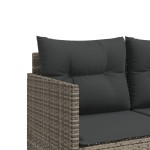 vidaXL Set canapea de grădină cu perne, 5 piese, gri, poliratan vidaXL Set canapea de grădină cu perne, 5 piese, gri, poliratan