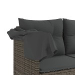 vidaXL Set canapea de grădină cu perne, 5 piese, gri, poliratan vidaXL Set canapea de grădină cu perne, 5 piese, gri, poliratan