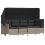 vidaXL Set canapele de grădină cu perne, 5 piese gri deschis poliratan