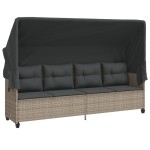 vidaXL Set canapele de grădină cu perne, 5 piese gri deschis poliratan