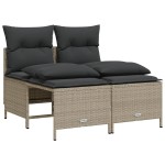 vidaXL Set canapele de grădină cu perne, 5 piese gri deschis poliratan