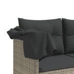 vidaXL Set canapele de grădină cu perne, 5 piese gri deschis poliratan