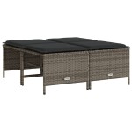 vidaXL Set canapea de grădină cu perne, 5 piese, gri, poliratan vidaXL Set canapea de grădină cu perne, 5 piese, gri, poliratan