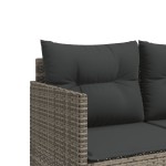 vidaXL Set canapea de grădină cu perne, 5 piese, gri, poliratan vidaXL Set canapea de grădină cu perne, 5 piese, gri, poliratan